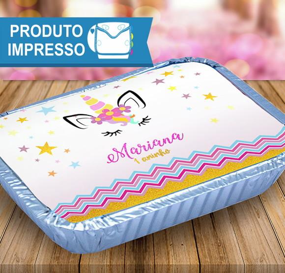 Rótulo Tampa Marmitinha Unicórnio