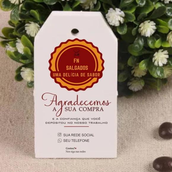 Tag Comércio Personalizada para Agradecimento com Furo