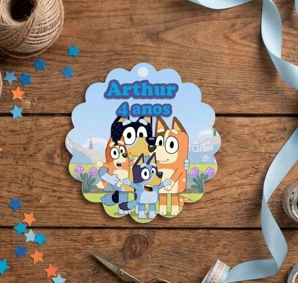 Tag de Agradecimento Bluey e Familia