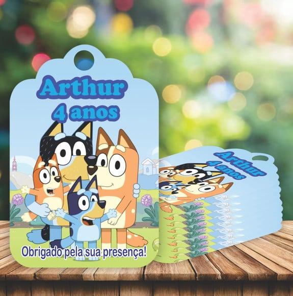Tag de Agradecimento Bluey e Familia