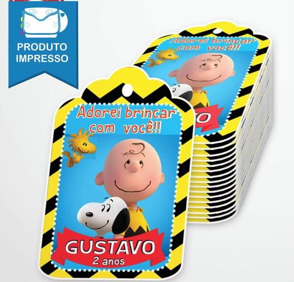 Tag de Agradecimento Snoopy Retangular