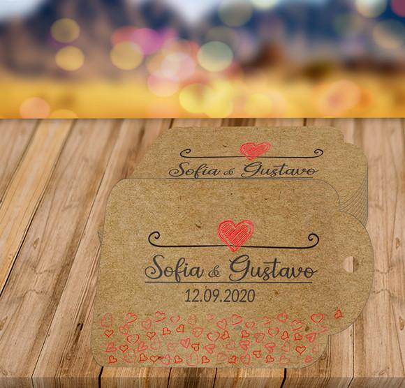 Tags Kraft Casamento Artesanal Personalizada