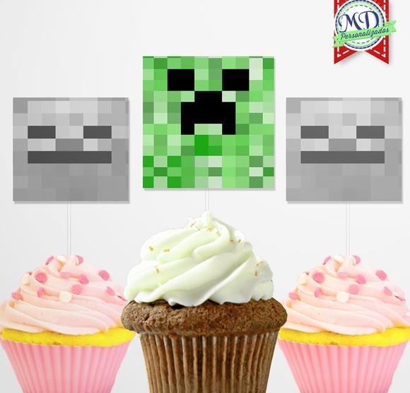 Topper Cupcake Minecraft