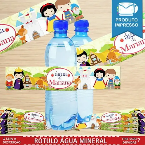 Adesivo Água 500ml Branca de Neve Cute