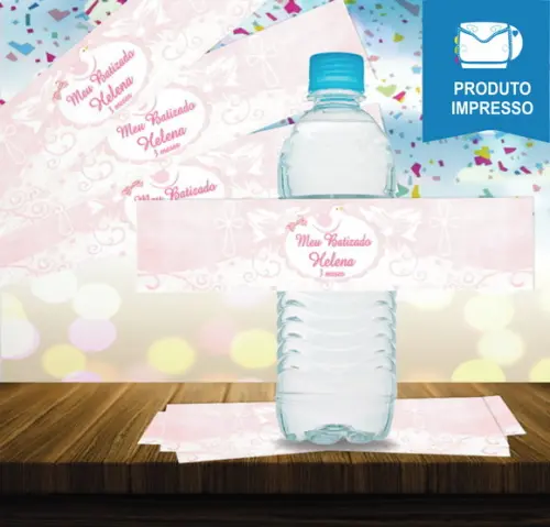 Adesivo Água 500ml Batizado Menina