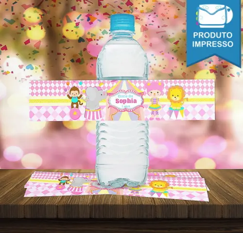 Adesivo Água 500ml Circo Menina