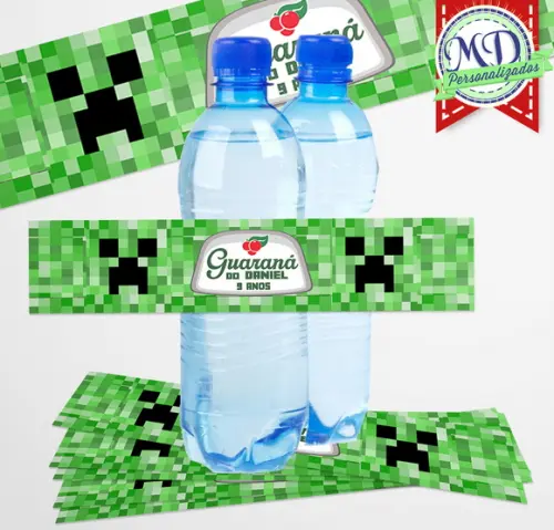Adesivo Água 500ml Minecraft