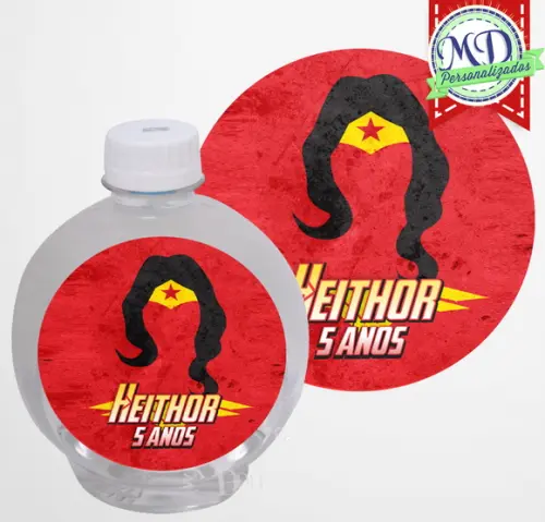 Adesivo Água Ouro Fino Mulher Maravilha