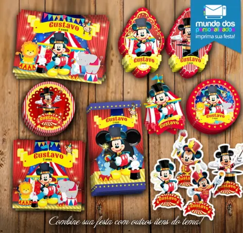 Adesivo Balde de Pipoca Mickey Circo