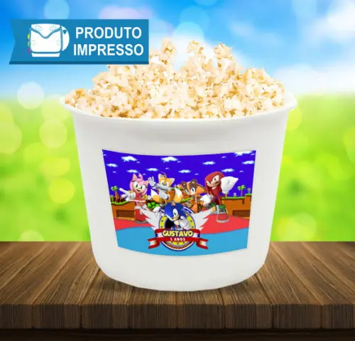 Adesivo Balde de Pipoca Sonic