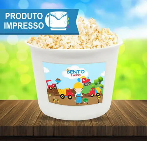 Adesivo Balde Pipoca Construção