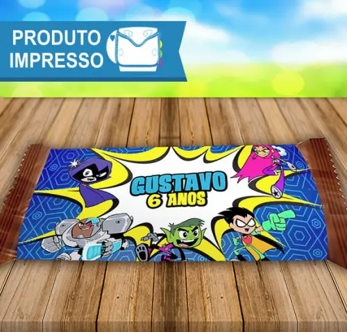 Adesivo Barra de Chocolate Jovens Titans