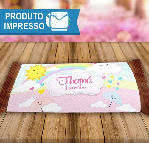 Adesivo Barra De Chocolate Chuva De Amor