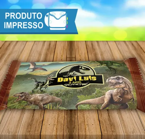 Adesivo Barra de Chocolate Jurassic Park