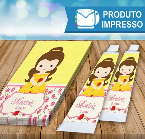 Adesivo Bisnaga Brigadeiro Bela e a Fera Cute