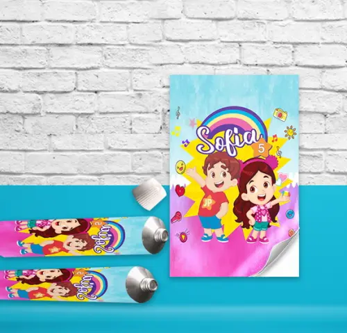 Adesivo Bisnaga Brigadeiro MARIA CLARA E JP