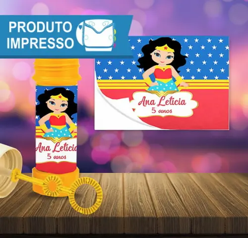 Adesivo Bolha de Sabão Mulher Maravilha