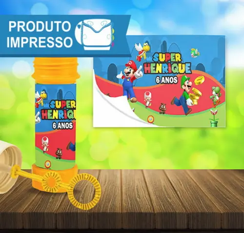 Adesivo Bolha de Sabão Super Mário