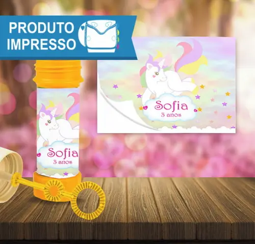 Adesivo Bolha de Sabão Unicórnio