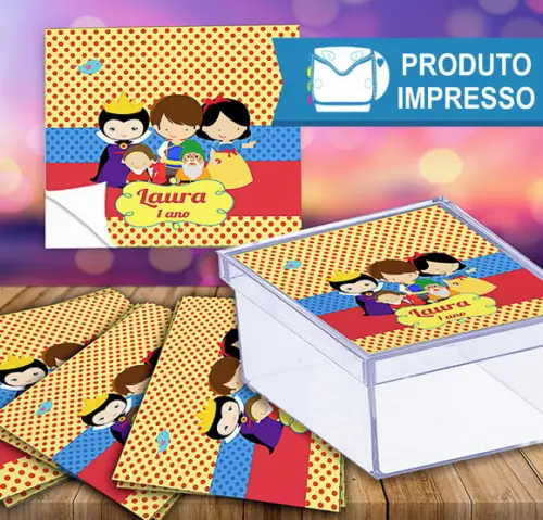 Adesivo Caixinha Branca de Neve
