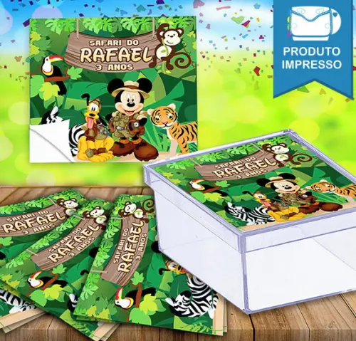 Adesivo Caixinha Mickey Safari
