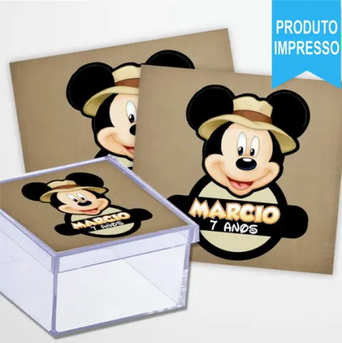 Adesivo Caixinha Mickey Safari