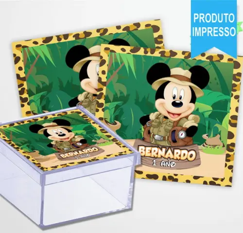 Adesivo Caixinha Mickey Safari