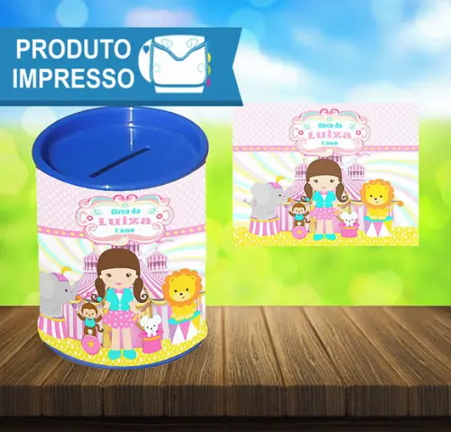 Adesivo Cofre Circo Menina Rosa
