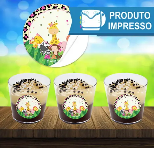 Adesivo Copinho de Brigadeiro Safari Menina