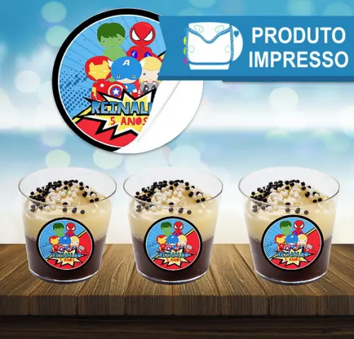 Adesivo Copinho de Brigadeiro Vingadores