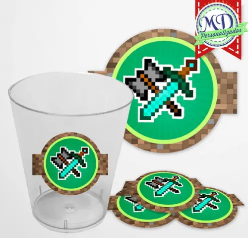 Adesivo Copinho Minecraft