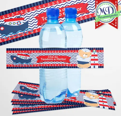 Adesivo de Água 500ml Ursinho Marinheiro