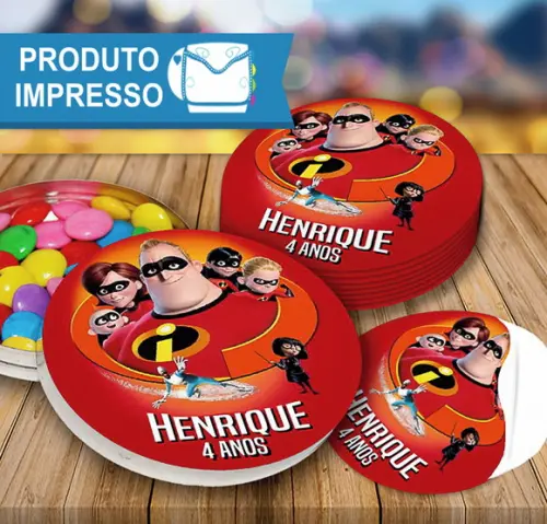 Adesivo de Latinha Os Incriveis