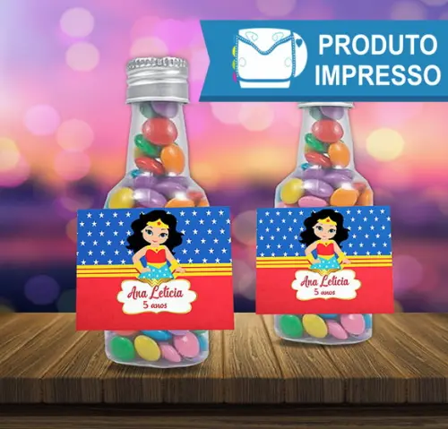 Adesivo Garrafa Mulher Maravilha