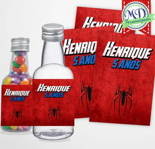 Adesivo Garrafa Homem Aranha