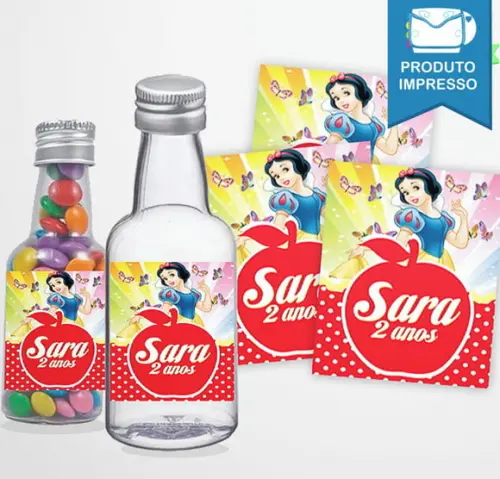 Adesivo Garrafinha Branca de Neve