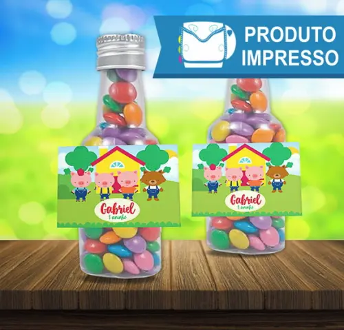 Adesivo Garrafinha Os Tres Porquinhos