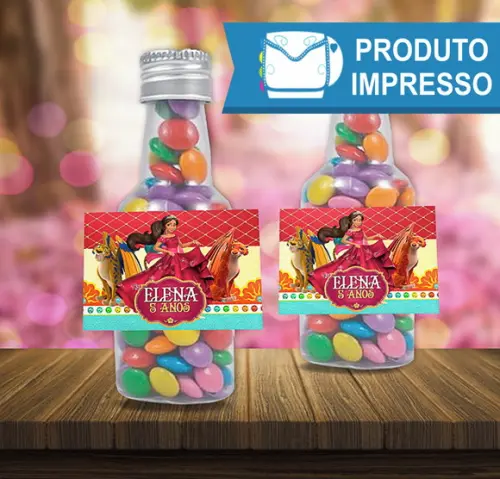 Adesivo Garrafinha Rotulo Elena de Avalor Personalizado