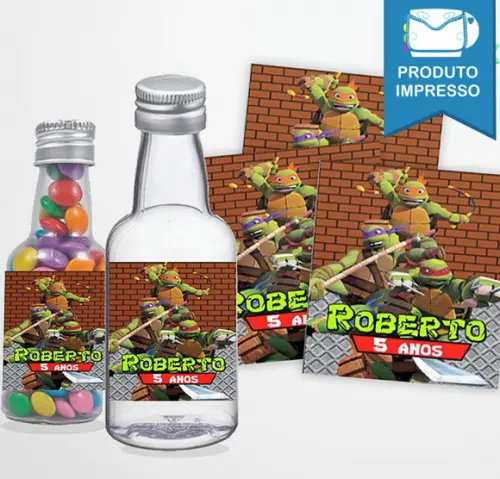 Adesivo Garrafinha Tartarugas Ninja