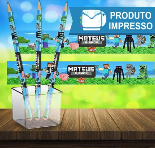 Adesivo Lápis Minecraft