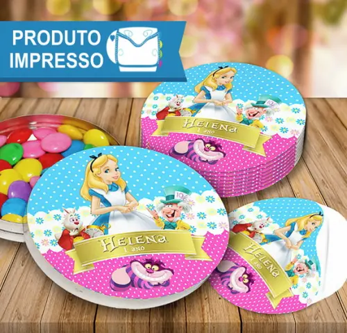 Adesivo Latinha Alice no País das Maravilhas