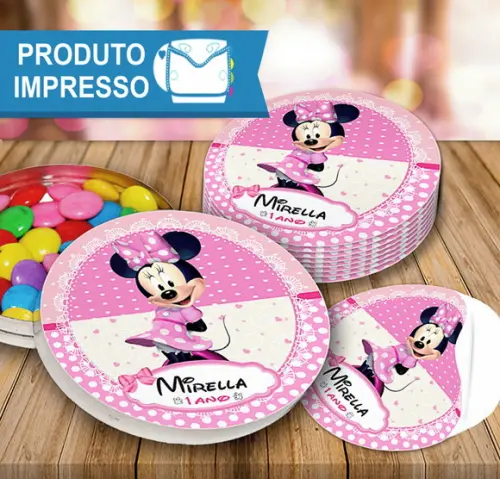 Adesivo Latinha Minnie Rosa