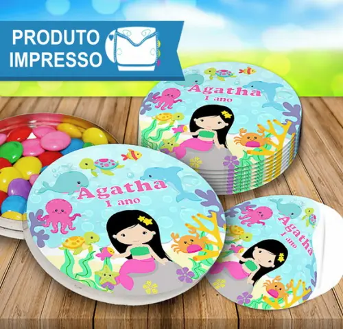 Adesivo Latinha Sereia Cute