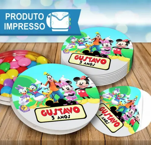 Adesivo Latinha Turma do Mickey