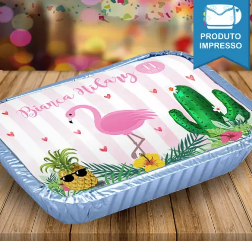 Adesivo Marmitinha Flamingo