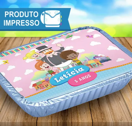Adesivo Marmitinha Mundo Bita e as Crianças Rosa