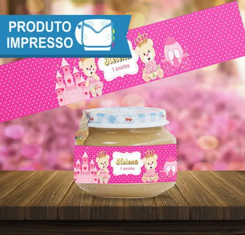 Adesivo Papinha Ursinha Princesa