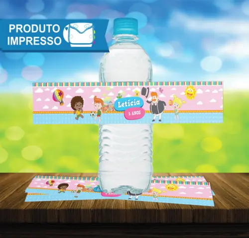 Adesivo para Água 500ml Mundo Bita Rosa