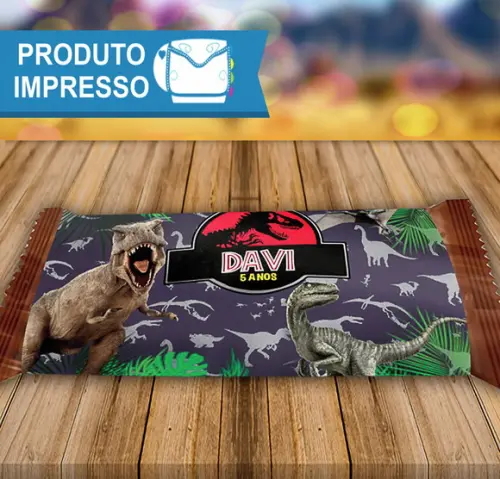 Adesivo para Barra de Chocolate Jurassic Park