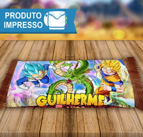 Adesivo para Barra de Chocolate Dragon Ball